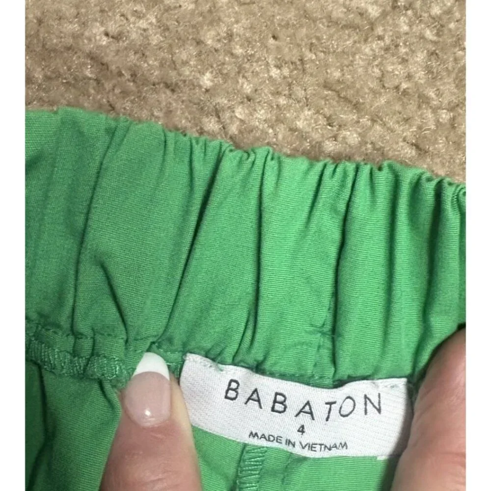 Artizia Babaton Green High Waist Shorts 4-1/4” Inseam Pockets Women's Size 4 - Picture 4 of 8